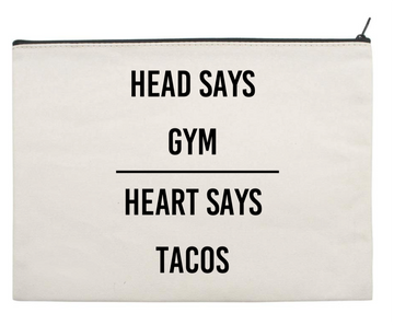 Head Says Gym | Heart Says Tacos Canvas Gift Tote